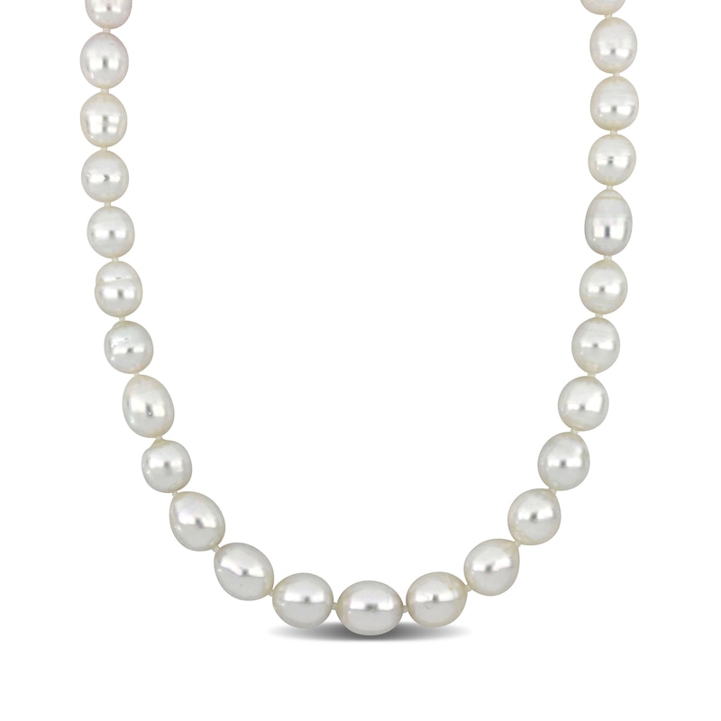 9.0-11.0mm Cultured South Sea Pearl Strand Necklace with 14K Gold Clasp|Peoples Jewellers