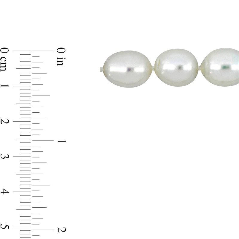 9.0-11.0mm Cultured South Sea Pearl Strand Necklace with 14K Gold Clasp