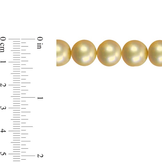 11.0-12.0mm Golden South Sea Cultured Pearl Strand Necklace with 14K Gold Clasp