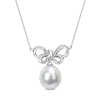 Thumbnail Image 1 of 9.5-10.0mm Baroque South Sea Cultured Pearl and 0.05 CT. T.W. Diamond Bow Necklace in 10K White Gold-17"