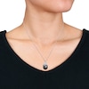 Thumbnail Image 2 of 10.0-11.0mm Baroque Black Tahitian Cultured Pearl and 0.06 CT. T.W. Diamond Eggplant Pendant in 14K White Gold-17"