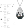 Thumbnail Image 2 of 10.0-11.0mm Baroque Black Cultured Tahitian Pearl and 0.06 CT. T.W. Diamond Eggplant Pendant in 14K White Gold - 17"