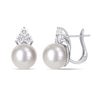 Thumbnail Image 1 of 10.5-11.0mm South Sea Cultured Pearl and 0.96 CT. T.W. Diamond Trio Stacked Earrings in 14K White Gold