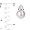 Thumbnail Image 3 of 10.5-11.0mm South Sea Cultured Pearl and 0.96 CT. T.W. Diamond Trio Stacked Earrings in 14K White Gold