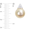 Thumbnail Image 3 of 12.0-12.5mm Golden South Sea Cultured Pearl and 0.60 CT. T.W. Diamond Trio Stud Earrings in 14K Gold