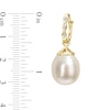 Thumbnail Image 3 of 9.0-9.5mm Baroque South Sea Cultured Pearl and Diamond Accent Twist Drop Earrings in 14K Gold