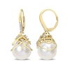 Thumbnail Image 1 of 12.0-12.5mm Baroque South Sea Cultured Pearl and 0.15 CT. T.W. Diamond Drop Earrings in 10K Gold