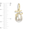 Thumbnail Image 3 of 12.0-12.5mm Baroque Golden South Sea Cultured Pearl and 0.22 CT. T.W. Diamond Bow Drop Earrings in 14K Gold