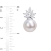 Thumbnail Image 3 of 10.5-11.0mm South Sea Cultured Pearl and 1.46 CT. T.W. Marquise Diamond Flower Drop Earrings in 14K White Gold