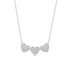 Thumbnail Image 0 of 0.16 CT. T.W. Diamond Triple Heart Bead Frame Necklace in Sterling Silver