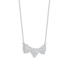 Thumbnail Image 1 of 0.16 CT. T.W. Diamond Triple Heart Bead Frame Necklace in Sterling Silver