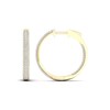 Thumbnail Image 1 of 1.00 CT. T.W. Diamond Triple Row Inside-Out Hoop Earrings in 10K Gold