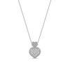 Thumbnail Image 1 of 0.05 CT. T.W. Diamond Big and Little Heart Stacked Pendant in 10K White Gold