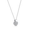 Thumbnail Image 2 of 0.05 CT. T.W. Diamond Big and Little Heart Stacked Pendant in 10K White Gold