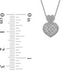 Thumbnail Image 4 of 0.05 CT. T.W. Diamond Big and Little Heart Stacked Pendant in 10K White Gold