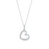 Thumbnail Image 1 of 0.12 CT. T.W. Diamond Tilted Curly Heart Pendant in 10K White Gold