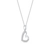 Thumbnail Image 2 of 0.12 CT. T.W. Diamond Tilted Curly Heart Pendant in 10K White Gold