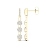 Thumbnail Image 1 of 0.33 CT. T.W. Multi-Diamond Trio Paper Clip Link Linear Drop Earrings in 10K Gold