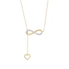 Thumbnail Image 1 of 0.13 CT. T.W. Diamond Infinity Heart Lariat-Style Necklace in Sterling Silver with 14K Gold Plate - 19"