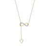 Thumbnail Image 2 of 0.13 CT. T.W. Diamond Infinity Heart Lariat-Style Necklace in Sterling Silver with 14K Gold Plate - 19"