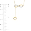 Thumbnail Image 4 of 0.13 CT. T.W. Diamond Infinity Heart Lariat-Style Necklace in Sterling Silver with 14K Gold Plate - 19"