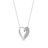 Thumbnail Image 2 of 0.33 CT. T.W. Diamond Interlocked Two Halves of One Heart Pendant in 10K White Gold