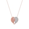 Thumbnail Image 1 of 0.33 CT. T.W. Diamond Interlocked Two Halves of One Heart Pendant in 10K Rose Gold