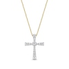 Thumbnail Image 0 of 0.33 CT. T.W. Diamond Graduated Cross Pendant in 10K Gold