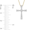 Thumbnail Image 3 of 0.33 CT. T.W. Diamond Graduated Cross Pendant in 10K Gold