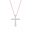 0.33 CT. T.W. Diamond Graduated Cross Pendant in 10K Rose Gold