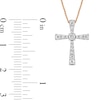 0.33 CT. T.W. Diamond Graduated Cross Pendant in 10K Rose Gold