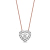 Thumbnail Image 0 of 0.40 CT. T.W. Diamond Interior Stone Heart Frame Necklace in 10K Rose Gold