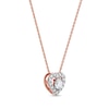 Thumbnail Image 1 of 0.40 CT. T.W. Diamond Interior Stone Heart Frame Necklace in 10K Rose Gold