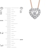 Thumbnail Image 3 of 0.40 CT. T.W. Diamond Interior Stone Heart Frame Necklace in 10K Rose Gold