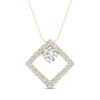 Thumbnail Image 1 of 0.50 CT. T.W. Diamond Interior Stone Tilted Square Frame Pendant in 10K Gold