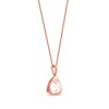 Thumbnail Image 2 of 0.50 CT. T.W. Diamond Interior Stone Tilted Square Frame Pendant in 10K Rose Gold