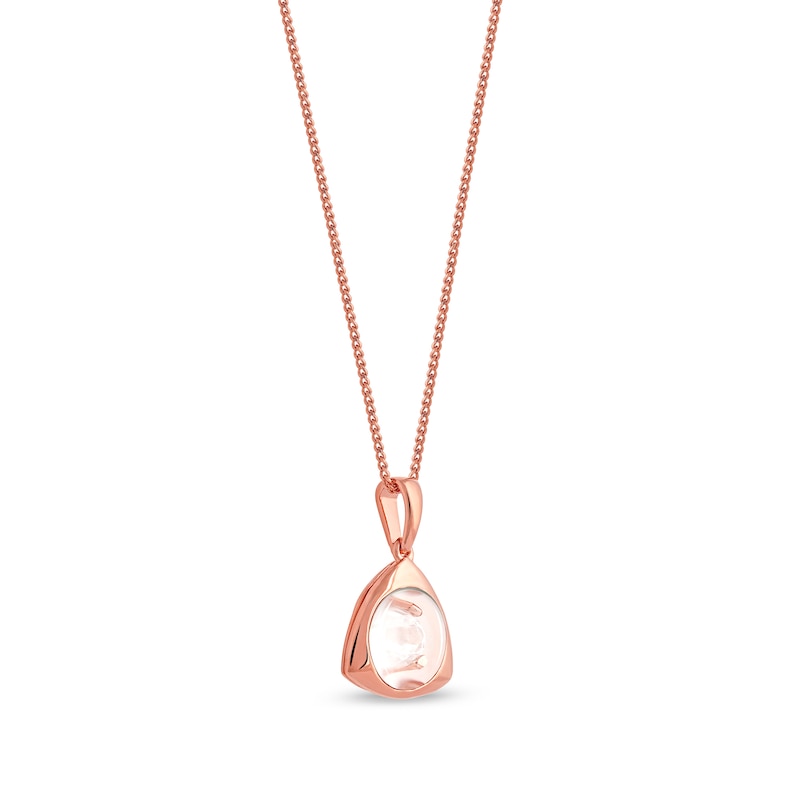 0.50 CT. T.W. Diamond Interior Stone Tilted Square Frame Pendant in 10K Rose Gold