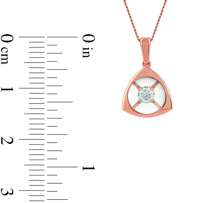 0.50 CT. T.W. Diamond Interior Stone Tilted Square Frame Pendant in 10K Rose Gold