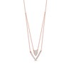 Thumbnail Image 2 of 0.33 C.T. T.W. Diamond Heart and Chevron Double Strand Necklace in 10K Rose Gold