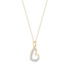 Thumbnail Image 2 of 0.12 CT. T.W. Diamond Tilted Curly Heart Pendant in 10K Gold