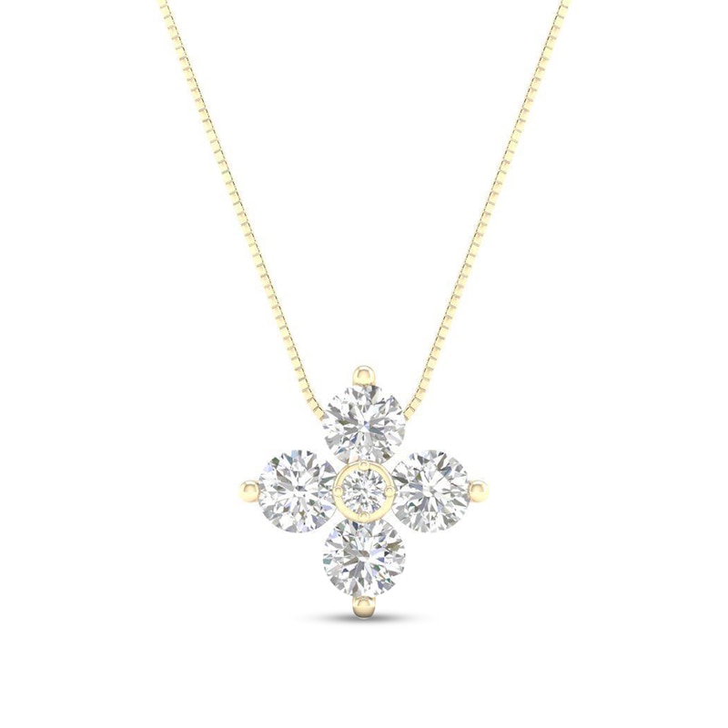 0.25 CT. T.W. Quad Diamond Flower Pendant in 10K Gold
