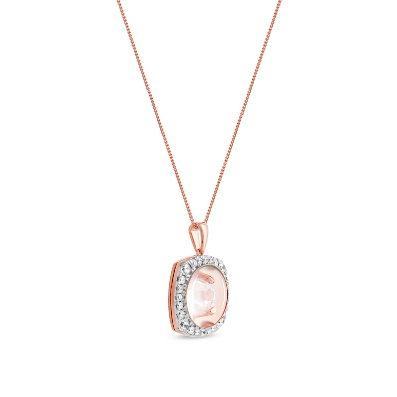 Main Image 2 of 0.25 CT. T.W. Quad Diamond Flower Pendant in 10K Rose Gold