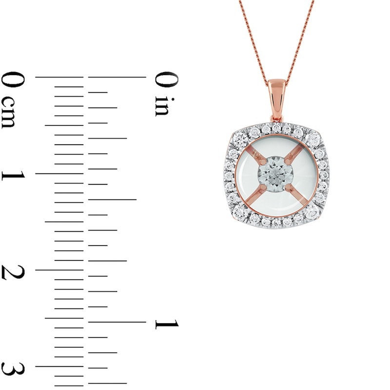 Main Image 4 of 0.25 CT. T.W. Quad Diamond Flower Pendant in 10K Rose Gold