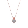 Thumbnail Image 1 of 0.05 CT. T.W. Diamond Big and Little Heart Stacked Pendant in 10K Rose Gold