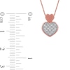 Thumbnail Image 4 of 0.05 CT. T.W. Diamond Big and Little Heart Stacked Pendant in 10K Rose Gold