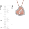 0.10 CT. T.W. Diamond Tilted Button Heart Pendant in 10K Rose Gold