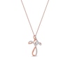 Thumbnail Image 2 of 0.25 CT. T.W. Multi-Diamond Looped Cross Pendant in 10K Rose Gold