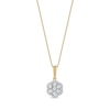 Thumbnail Image 1 of 0.16 CT. T.W. Diamond Flower Frame Pendant in 10K Gold
