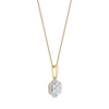 Thumbnail Image 2 of 0.16 CT. T.W. Diamond Flower Frame Pendant in 10K Gold