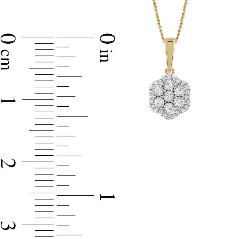 0.16 CT. T.W. Diamond Flower Frame Pendant in 10K Gold